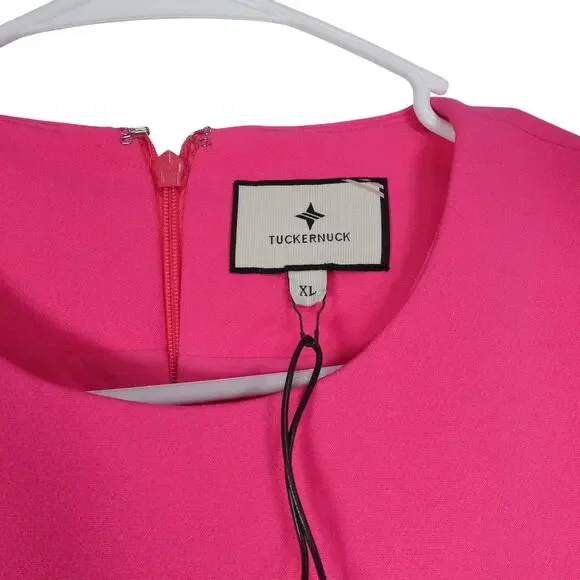 New Tuckernuck Women's XL Pink Feather Mod Mary Dress 60s Retro Barbie Rare 5395 - Picture 8 of 14